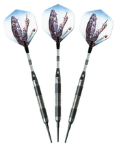 Load image into Gallery viewer, Elkadart Black Mamba 80% Tungsten Soft Tip Darts Thin Barrel (16gm)