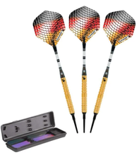 Load image into Gallery viewer, Elkadart Titanium 90% Tungsten Soft Tip Darts Gold Titanium Coating Ringed Barrel 18 Grams