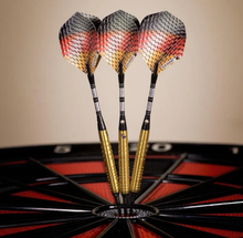 Load image into Gallery viewer, Elkadart Titanium 90% Tungsten Soft Tip Darts Gold Titanium Coating Ringed Barrel 18 Grams