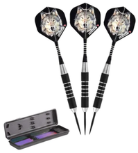 Load image into Gallery viewer, Elkadart Lone Wolf Steel Tip Silver With Black Knurling 19 Grams
