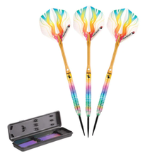 Load image into Gallery viewer, Elkadart Rainbow 90% Tungsten Steel Tip Darts Multi Color Titanium Coating 25 Grams
