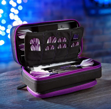 Load image into Gallery viewer, Casemaster Plazma Pro Dart Case Black with Amethyst Zipper and Phone Pocket