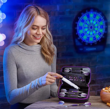 Load image into Gallery viewer, Casemaster Plazma Pro Dart Case Black with Amethyst Zipper and Phone Pocket