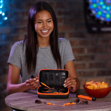 Load image into Gallery viewer, Casemaster Plazma Pro Dart Case Black with Orange Trim and Phone Pocket
