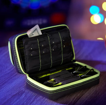 Load image into Gallery viewer, Casemaster Plazma Pro Dart Case Black with Yellow Trim and Phone Pocket