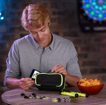 Load image into Gallery viewer, Casemaster Plazma Pro Dart Case Black with Yellow Trim and Phone Pocket