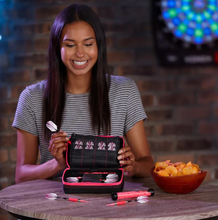 Load image into Gallery viewer, Casemaster Plazma Pro Dart Case Black with Pink Trim and Phone Pocket