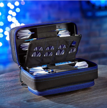 Load image into Gallery viewer, Casemaster Plazma Pro Dart Case Black with Sapphire Zipper and Phone Pocket