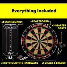 Load image into Gallery viewer, Viper League Pro Sisal Dartboard Starter Kit