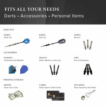 Load image into Gallery viewer, Casemaster Plazma Pro Dart Case Black with Sapphire Zipper and Phone Pocket - Top Table Sports