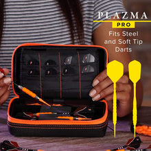 Load image into Gallery viewer, Casemaster Plazma Pro Dart Case Black with Orange Zipper and Phone Pocket - Top Table Sports