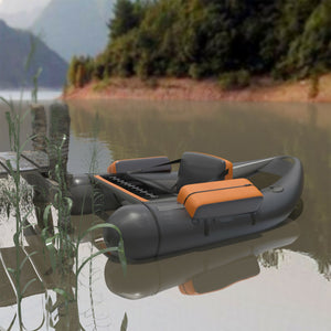 Inflatable Fishing Float Tube with Pump Storage Pockets and Fish Ruler