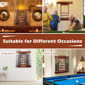 Wall-mounted Billiards Pool Cue Rack Only