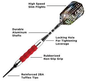Viper Sure Grip Darts Red Soft Tip Darts (16gm)