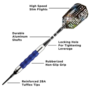 Viper Sure Grip Darts Blue Soft Tip Darts (16gm)