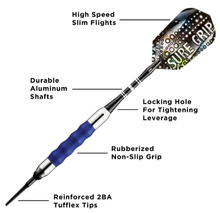 Load image into Gallery viewer, Viper Sure Grip Darts Blue Soft Tip Darts (18gm)