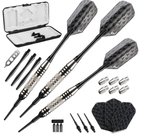 Viper Bobcat Adjustable Soft Tip Darts Black Rings 16-18 Grams