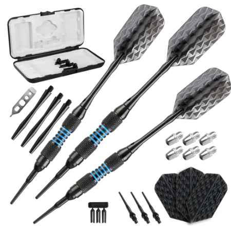 Viper Bobcat Adjustable Soft Tip Darts Blue Rings 16-18 Grams