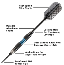 Load image into Gallery viewer, Viper Bobcat Adjustable Soft Tip Darts Blue Rings 16, 18, or 19 Grams