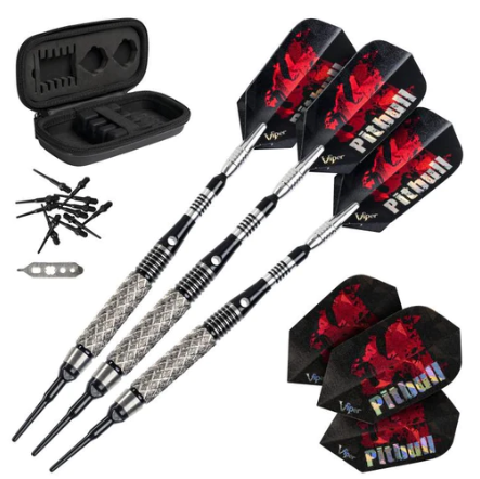 Viper Pitbull Darts 90% Tungsten Soft Tip Darts Diamond Cut Barrel 18 Grams