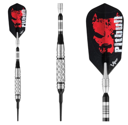 Viper Pitbull Darts 90% Tungsten Soft Tip Darts Diamond Cut and Shark Fin Barrel 18 Grams