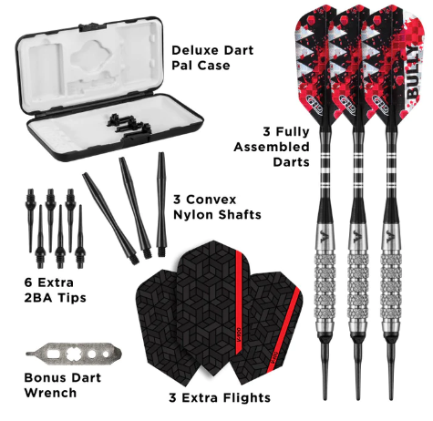 Viper Bully Darts 80% Tungsten Soft Tip Dart Set 5 Knurled Rings 18 Grams