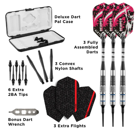 Viper Grim Reaper 80% Tungsten Soft Tip Darts Blue Rings (16 grams)