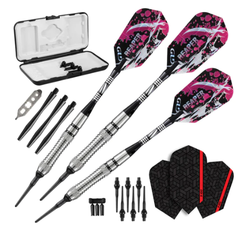 Viper Grim Reaper 80% Tungsten Soft Tip Darts Grooved Barrel 18 Grams