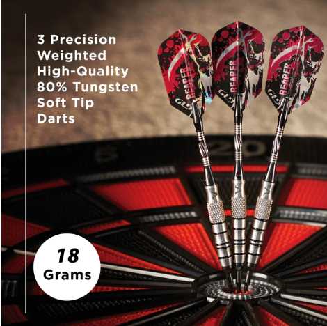 Viper Grim Reaper 80% Tungsten Soft Tip Darts Black Rings (16 grams)