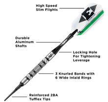 Load image into Gallery viewer, Viper Element Darts 90% Tungsten Soft Tip Darts Knurled Barrel 18 Grams