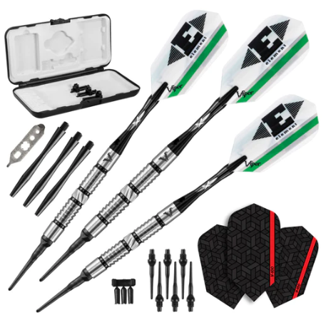 Viper Element Darts 90% Tungsten Soft Tip Darts Shark Kin Barrel 18 Grams