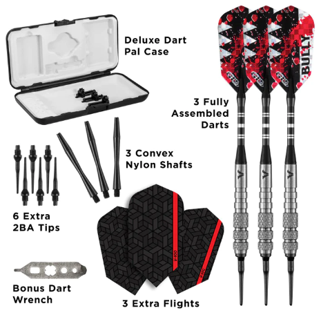 Viper Bully Darts 80% Tungsten Soft Tip Darts 3 Knurled Rings 18 Grams