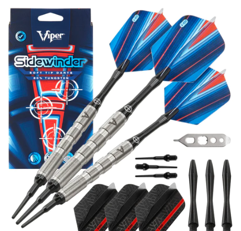 Viper Sidewinder Darts 80% Tungsten Soft Tip Darts Ringed Barrel 18 Grams
