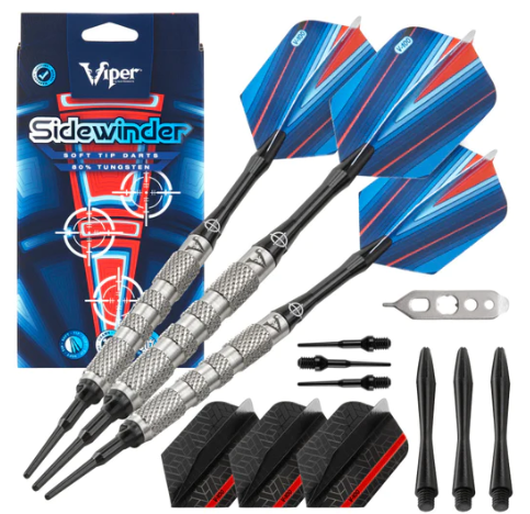 Viper Sidewinder Darts 80% Tungsten Soft Tip Darts Knurled Barrel 18 Grams