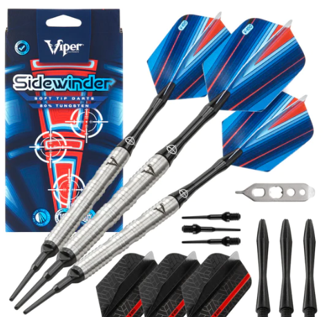 Viper Sidewinder Darts 80% Tungsten Soft Tip Darts Shark Fin Barrel 18 Grams