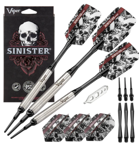 Viper Sinister Darts 95% Tungsten Soft Tip Darts Smooth Barrel 16 Grams
