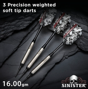 Viper Sinister Darts 95% Tungsten Soft Tip Darts Smooth Barrel 16 Grams