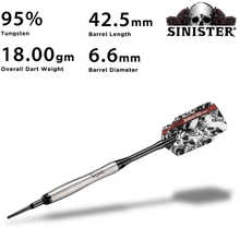 Load image into Gallery viewer, Viper Sinister Darts 95% Tungsten Soft Tip Darts Tapered Barrel 18 Grams