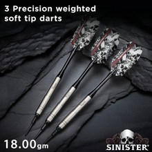 Load image into Gallery viewer, Viper Sinister Darts 95% Tungsten Soft Tip Darts Grooved Barrel 18 Grams