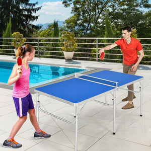 60 Inch Portable Tennis Ping Pong Folding Table with Accessories