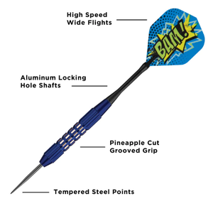 Viper Comix Darts Steel Tip Darts Blue 22 Grams