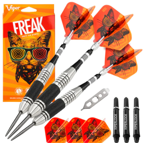 Viper The Freak Darts Steel Tip Darts Knurled and Grooved Barrel 22 Grams