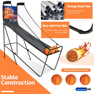 Foldable Single Shot Basketball Arcade Game with Electronic Scorer and Basketballs
