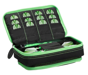 Casemaster Plazma Plus Dart Case Black with Green Trim and Phone Pocket