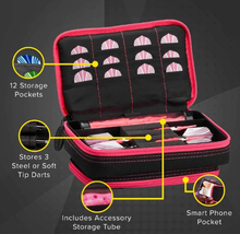 Load image into Gallery viewer, Casemaster Plazma Plus Dart Case Black with Pink Trim and Phone Pocket