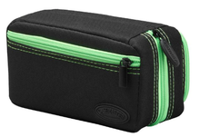 Load image into Gallery viewer, Casemaster Plazma Pro Dart Case Black with Green Trim and Phone Pocket