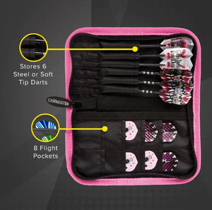 Casemaster Deluxe Pink Nylon Dart Case
