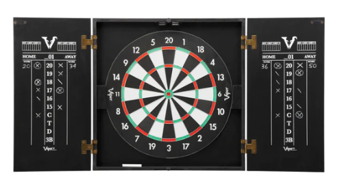 Viper Hideaway Dartboard Cabinet with Reversible Traditional and Baseball Dartboard