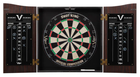 Viper Vault Dartboard Cabinet with Shot King Sisal Dartboard