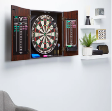 Load image into Gallery viewer, Viper Vault Deluxe Dartboard Cabinet with Shot King Sisal Dartboard and Illumiscore Scoreboard